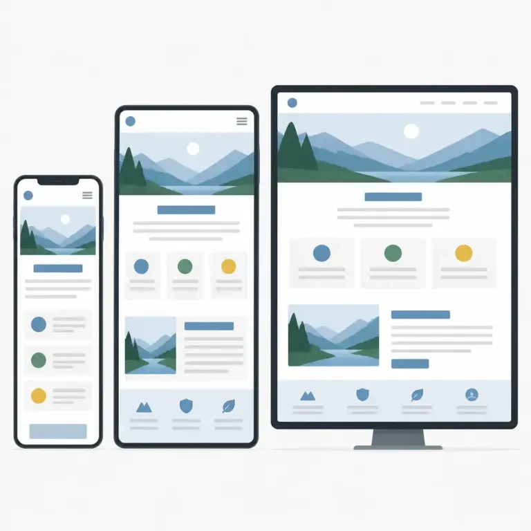 Responsive Weblayout mit flexiblen Spalten fu00fcr verschiedene Bildschirmbreiten