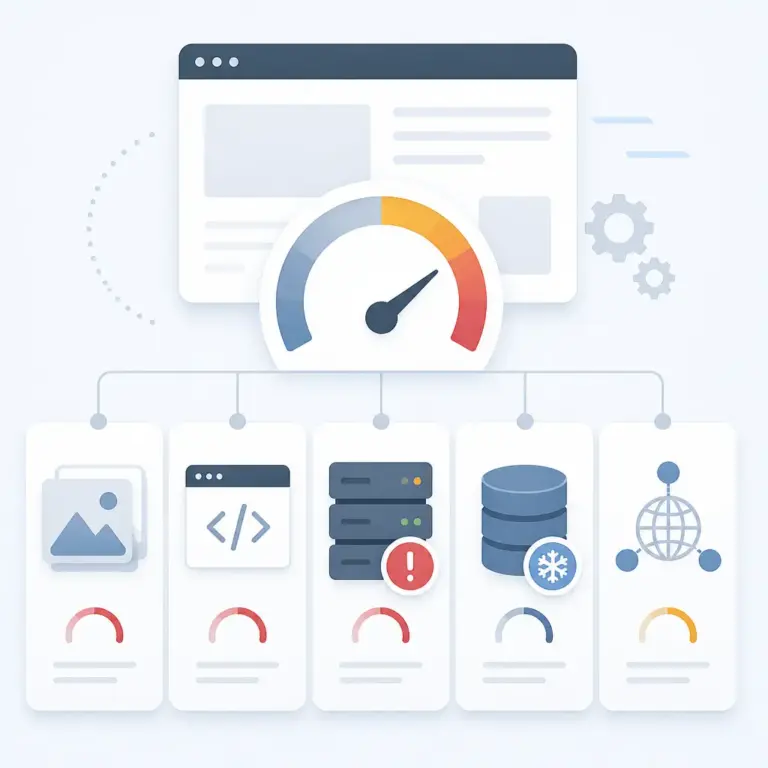 Infografik zu den hu00e4ufigsten Ursachen einer langsamen Website