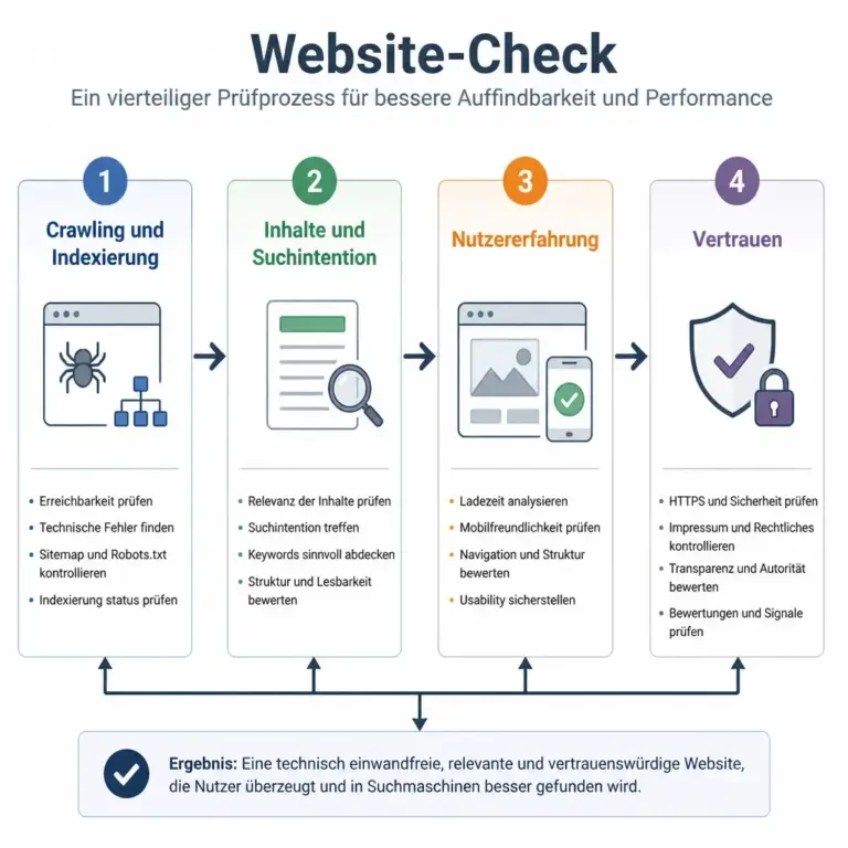 Vier Bereiche eines Website-Checks fu00fcr bessere Rankings