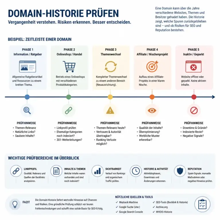 Zeitleiste zur Pru00fcfung der historischen Nutzung einer Domain