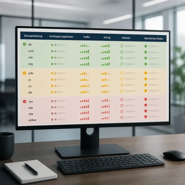 Strukturierte Datengrundlage fu00fcr die Bewertung eines Domainportfolios