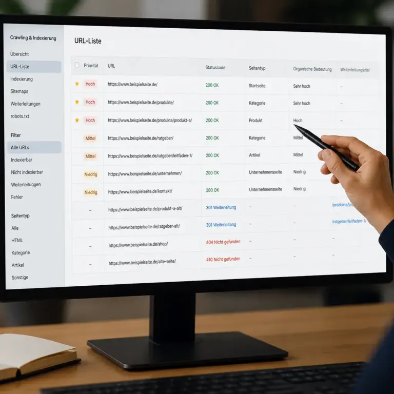 Priorisierte URL-Liste als Vergleichsbasis vor einem CMS-Wechsel