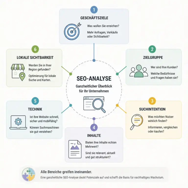Die wichtigsten Bereiche einer SEO-Analyse fu00fcr ein kleines Unternehmen